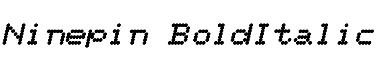 Ninepin BoldItalic font preview