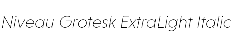Niveau Grotesk ExtraLight Italic font preview