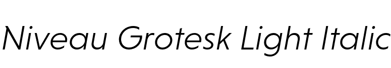 Niveau Grotesk Light Italic font preview