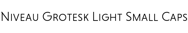 Niveau Grotesk Light Small Caps font preview