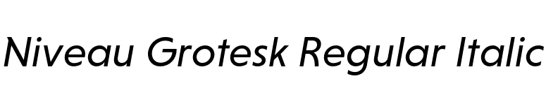 Niveau Grotesk Regular Italic font preview