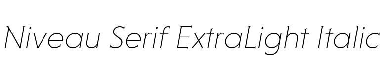 Niveau Serif ExtraLight Italic font preview