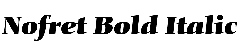 Nofret Bold Italic font preview