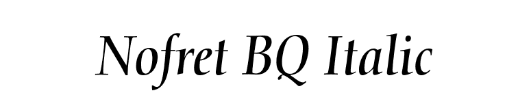 Nofret BQ Italic font preview