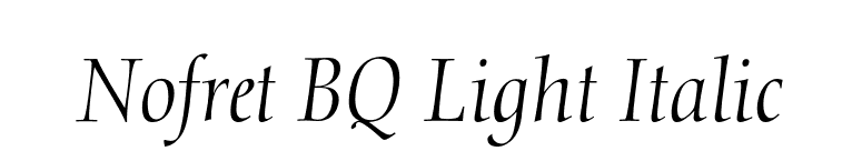 Nofret BQ Light Italic font preview