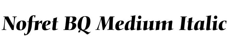 Nofret BQ Medium Italic font preview