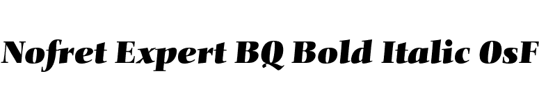 Nofret Expert BQ Bold Italic OsF font preview