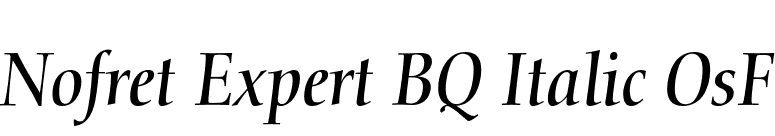 Nofret Expert BQ Italic OsF font preview