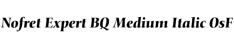 Nofret Expert BQ Medium Italic OsF font preview
