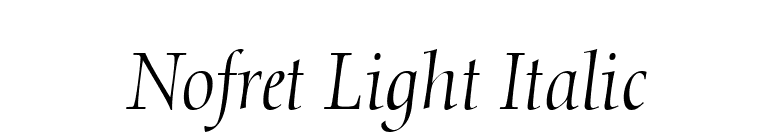 Nofret Light Italic font preview