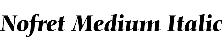 Nofret Medium Italic font preview