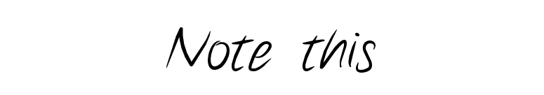 Note this font preview