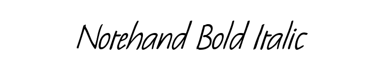 Notehand Bold Italic font preview
