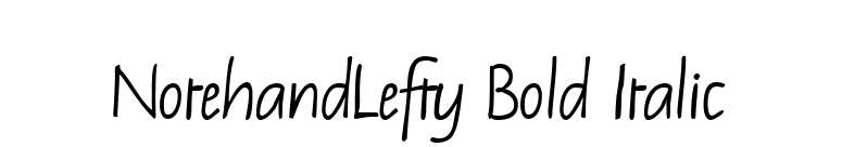 NotehandLefty Bold Italic font preview