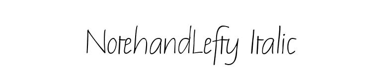 NotehandLefty Italic font preview