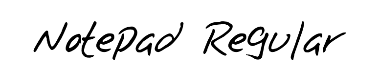 Notepad Regular font preview