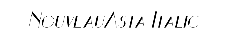 NouveauAsta Italic font preview