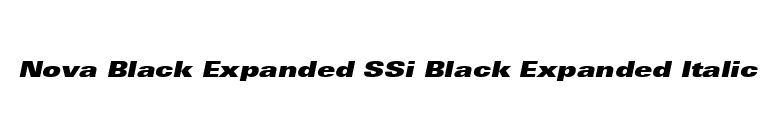 Nova Black Expanded SSi Black Expanded Italic font preview