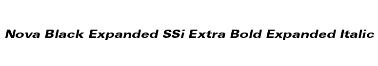 Nova Black Expanded SSi Extra Bold Expanded Italic font preview