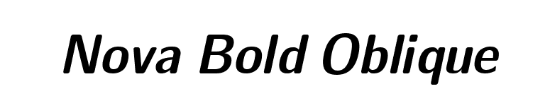 Nova Bold Oblique font preview