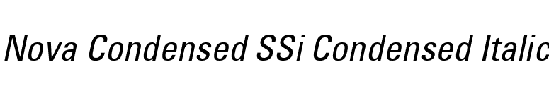Nova Condensed SSi Condensed Italic font preview