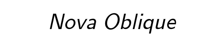 Nova Oblique font preview