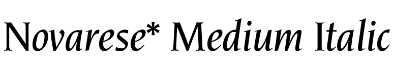 Novarese* Medium Italic font preview