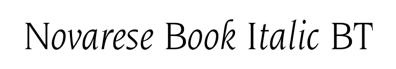 Novarese Book Italic BT font preview