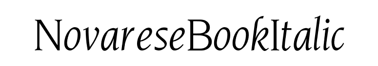 NovareseBookItalic font preview
