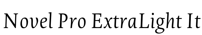 Novel Pro ExtraLight It font preview
