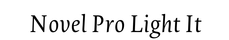 Novel Pro Light It font preview
