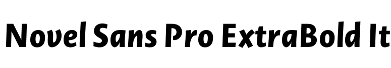 Novel Sans Pro ExtraBold It font preview