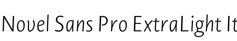 Novel Sans Pro ExtraLight It font preview