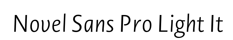 Novel Sans Pro Light It font preview