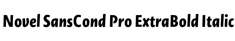 Novel SansCond Pro ExtraBold Italic font preview