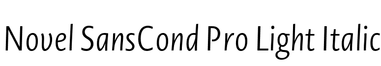 Novel SansCond Pro Light Italic font preview