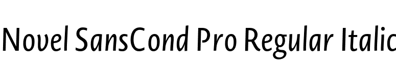 Novel SansCond Pro Regular Italic font preview