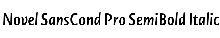 Novel SansCond Pro SemiBold Italic font preview