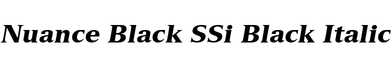 Nuance Black SSi Black Italic font preview