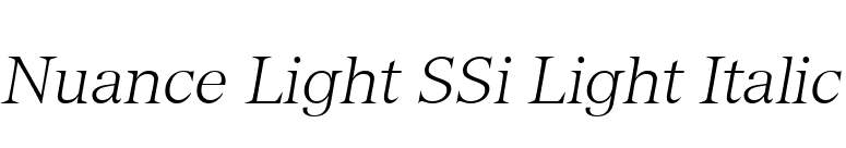 Nuance Light SSi Light Italic font preview
