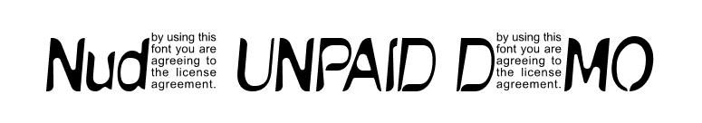 NudE UNPAID DEMO font preview