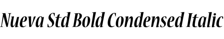 Nueva Std Bold Condensed Italic font preview