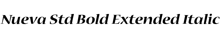 Nueva Std Bold Extended Italic font preview