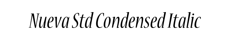 Nueva Std Condensed Italic font preview