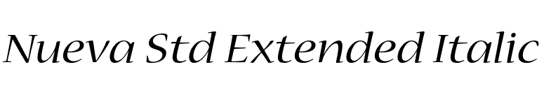 Nueva Std Extended Italic font preview