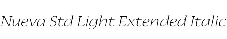 Nueva Std Light Extended Italic font preview