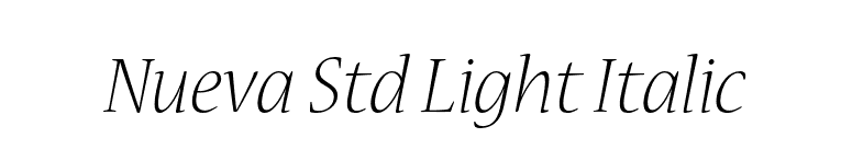 Nueva Std Light Italic font preview