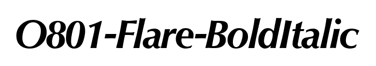 O801-Flare-BoldItalic font preview