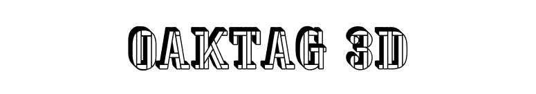 Oaktag 3D font preview