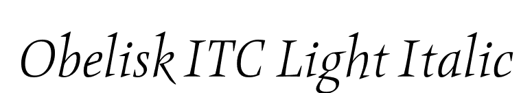 Obelisk ITC Light Italic font preview